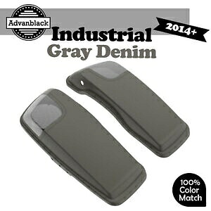 インダストリアルグレーデニム 5x7 サドルバッグスピーカー蓋オーディオカバー ハーレー 2014+ に適合 Industrial Gray Denim 5x7 Saddlebag Speaker Lid Audio Cover Fits Harley 2014+ 【並行輸入品】