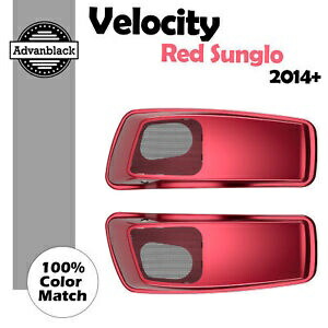 Velocity レッド Sunglo 6x9 サドルバッグ スピーカー蓋は 14 歳以上のハーレー ストリート ロード グライドに適合 Velocity Red Sunglo 6x9 Saddlebag Speaker Lids Fits 14+ Harley Street Road Glide 【並行輸入品】