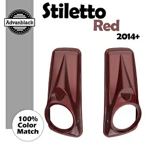 スティレット レッド 8 インチ サドルバッグ スピーカー蓋カバー ハーレー ストリート ロード グライド 14+ に適合 Stiletto Red 8'' Saddlebag Speaker Lids Cover Fits Harley Street Road Glide 14+ 【並行輸入品】