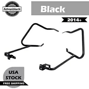 Advan ブラック リア サドルバッグ ガード サポート キット ブラケット 14+ ハーレー ツーリング用 Advan Black Rear Saddlebag Guards Support Kit Bracket For 14+ Harley Touring 【並行輸入品】