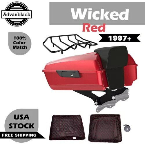 ウィキッド レッド チョップド ツアー パック Pak トランク ラゲッジ ハーレー FLHR FLHXS FLTRX 97+ に適合 Wicked Red Chopped Tour Pack Pak Trunk Luggage Fits Harley FLHR FLHXS FLTRX 97+ 【並行輸入品】