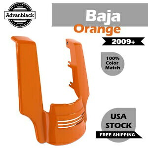 バハオレンジ ストレッチリアフェンダーエクステンション デュアルカットアウト 09+ ハーレー用 Baja Orange Stretched Rear Fender Extension Dual Cutout For 09+ Harley 【並行輸入品】