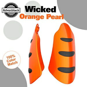 Advanblack ウィキッド オレンジ パール ハンドガード ハーレー ツーリング & ソフテイルに適合 Advanblack Wicked Orange Pearl Hand Guard Fits for Harley Touring & Softails 【並行輸入品】