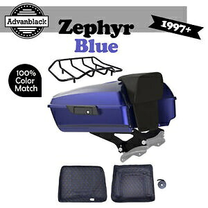 ゼファー ブルー チョップド ツアー パック Pak トランク ラゲッジ ハーレー FLHR FLHXS FLTRX 97+用 Zephyr Blue Chopped Tour Pack Pak Trunk Luggage For Harley FLHR FLHXS FLTRX 97+ 【並行輸入品】