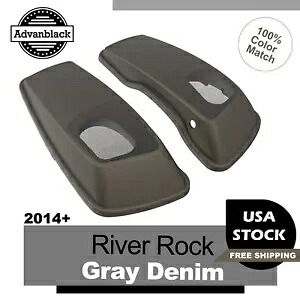リバーロック グレーデニム 6x9インチ サドルバッグ スピーカー蓋 オーディオカバー ハーレーツーリングに適合 RIVER ROCK GRAY DENIM 6x9\