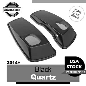 Advan ブラック クォーツ 6x9 インチ サドルバッグ スピーカー蓋 ハーレー ツーリング 2014+ に適合 Advan Black Quartz 6x9\