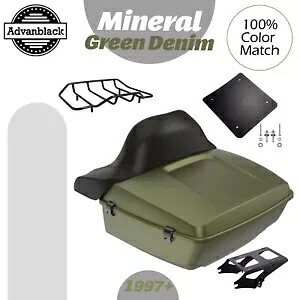 ミネラルグリーンデニムキングツアーパックパックラップアラウンド97年以上のハーレーFLHR FLHXSに適合 Mineral Green Denim King Tour Pack Pak Wrap Around Fits 97+ Harley FLHR FLHXS 【並行輸入品】
