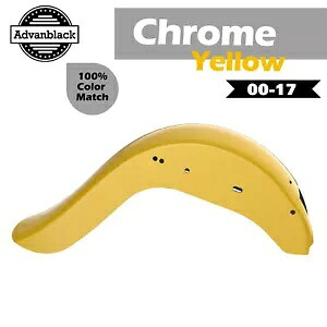 Cholo Vicla チカーノ スタイル リアフェンダー クロームイエロー 2000-2017 ハーレー ソフテイル用 Cholo Vicla Chicano Style Rear Fender CHROME YELLOW For 2000-2017 Harley Softail 【並行輸入品】