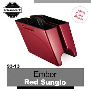 Ember Red Sunglo ストレッチ拡張サドルバッグボトムス ハーレーツーリング 93-13用 Ember Red Sunglo Stretched Extended Saddlebags Bottoms For Harley Touring 93-13 【並行輸入品】