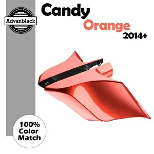 ハーレーツーリングストリートロード14+ CANDY ORANGE ストレッチ拡張サイドカバー用 For Harley Touring Street Road 14+ CANDY ORANGE Stretched Extended Side Covers 【並行輸入品】