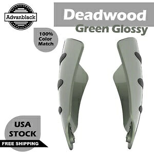 Advanblack デッドウッド グリーンの光沢のあるハンドガード ハーレー ツーリング & ソフテイルに適合 Advanblack Deadwood Green Glossy Hand Guard Fits for Harley Touring & Softails 【並行輸入品】