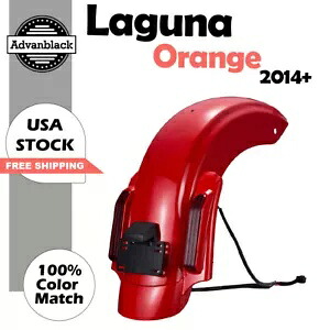 Advanblack ラグナ オレンジ ピンストライプ CVO スタイル リアフェンダー ハーレー 2014+ に適合 Advanblack Laguna Orange Pinstripes CVO Style Rear Fender Fits for Harley 2014+ 【並行輸入品】