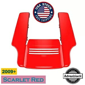スカーレットレッド ストレッチ リアフェンダー エクステンション デュアル カットアウト 09+ ハーレー ツーリング用 Scarlet Red Stretched Rear Fender Extension Dual Cutout For 09+ Harley Touring 【並行輸入品】