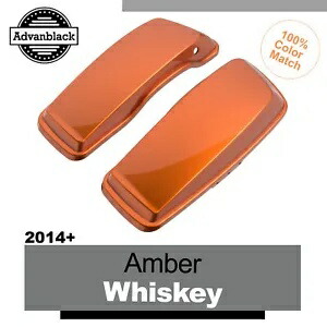 アンバー ウィスキー ノーマル ストレッチ サドルバッグ蓋はハーレー ストリート ロード グライド 14 以降に適合 Amber Whiskey Normal Stretched Saddlebag Lids Fits Harley Street Road Glide 14+ 【並行輸入品】