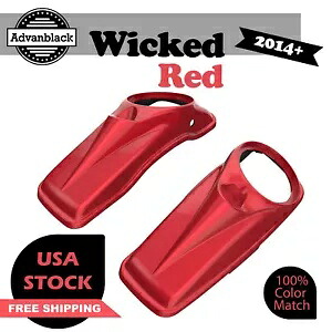 Wicked Red 8 インチ サドルバッグ スピーカー蓋カバー ハーレー ロード ストリート グライド 14+用 Wicked Red 8 inch Saddlebag Speaker Lids Cover For Harley Road Street Glide 14+ 【並行輸入品】