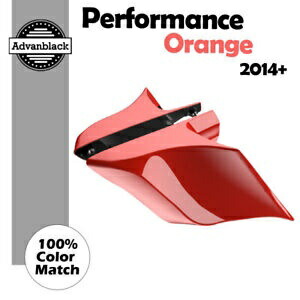 ハーレーツーリンググライド14+用パフォーマンスオレンジストレッチ拡張サイドカバー For Harley Touring Glide 14+ PERFORMANCE ORANGE Stretched Extended Side Covers 【並行輸入品】