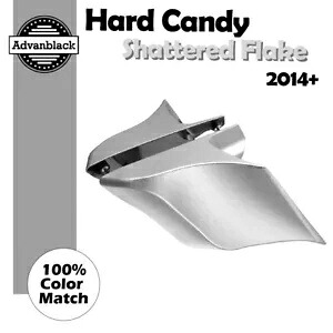 ハーレーツーリング 14+ ハードキャンディーシャッタードフレークストレッチ拡張サイドカバー用 For Harley Touring 14+ HARD CANDY SHATTERED FLAKE Stretched Extended Side Covers 【並行輸入品】