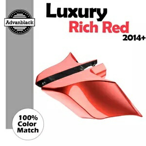 ハーレーツーリンググライド14+用 ラグジュアリーリッチレッド ストレッチ拡張サイドカバー For Harley Touring Glide 14+ LUXURY RICH RED Stretched Extended Side Covers 【並行輸入品】