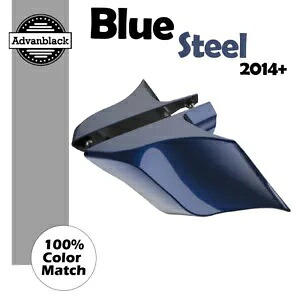 ハーレーツーリングストリートロード14+用ブルースチールストレッチ拡張サイドカバー For Harley Touring Street Road 14+ BLUE STEEL Stretched Extended Side Covers 【並行輸入品】