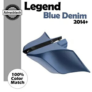 ハーレーツーリンググライド14+用レジェンドブルーデニムストレッチ拡張サイドカバー For Harley Touring Glide 14+ LEGEND BLUE DENIM Stretched Extended Side Covers 【並行輸入品】
