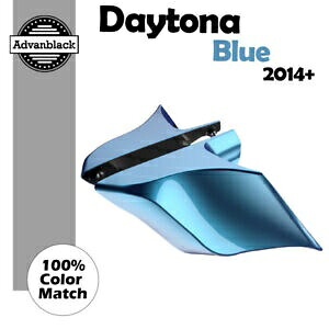 ハーレーツーリンググライド14+用デイトナブルーパールストレッチ拡張サイドカバー For Harley Touring Glide 14+ DAYTONA BLUE PEARL Stretched Extended Side Covers 【並行輸入品】