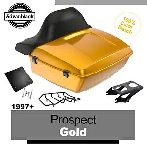 プロスペクト ゴールド キング ツアー パック パック トランク ブラック ヒンジ ラッチ ハーレー 97+用 Prospect Gold King Tour Pack Pak Trunk Black Hinges Latch For Harley 97+ 【並行輸入品】