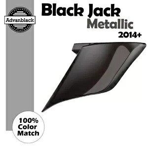 ハーレーツーリンググライド 14+ ブラックジャックメタリックストレッチ拡張サイドカバー用 For Harley Touring Glide 14+ BLACK JACK METALLIC Stretched Extended Side Covers 【並行輸入品】
