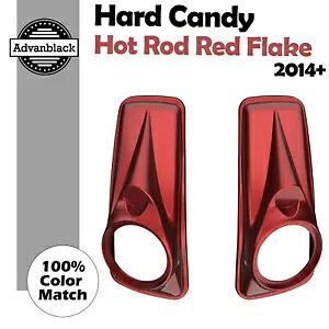 ハードキャンディホットロッドレッドフレーク8インチサドルバッグスピーカー蓋ハーレーツーリング14+用 Hard Candy Hot Rod Red Flake 8'' Saddlebag Speaker Lids For Harley Touring 14+ 【並行輸入品】