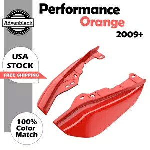 Advanblack パフォーマンス オレンジ ミッドフレーム エア ディフレクター 2009 年以降のハーレー ツーリングに適合 Advanblack Performance Orange Mid Frame Air Deflectors Fits 2009+ Harley Touring 【並行輸入品】