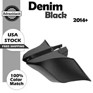 デニムブラックストレッチ拡張サイドカバーパネルハーレーツーリング2014+用 Denim Black Stretched Extended Side Cover Panel For Harley Touring 2014+ 【並行輸入品】