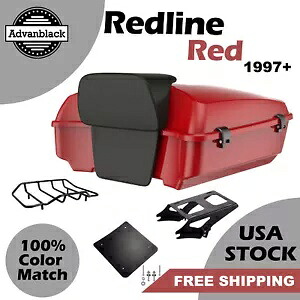 Redline レッド チョップド ツアー パック Pak トランク 荷物 バックレスト ハーレー ツーリング 97+ に適合 Redline Red Chopped Tour Pack Pak Trunk Luggage Backrest Fits Harley Touring 97+ 【並行輸入品】