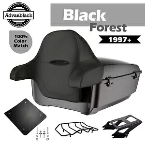 ブラック フォレスト キング ツアー パック パック トランク ブラック ヒンジ ラッチ ハーレー ツーリング 97+用 Black Forest King Tour Pack Pak Trunk Black Hinges Latch For Harley Touring 97+ 【並行輸入品】