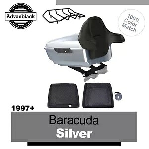 バラクーダ シルバー キング ツアー パック Pak トランク ブラック ヒンジ ラッチ ハーレー 1997+用 Barracuda Silver King Tour Pack Pak Trunk Black Hinges Latch For Harley 1997+ 【並行輸入品】