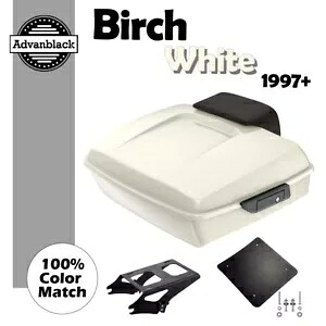 バーチ ホワイト チョップド ツアー パック Pak トランク 荷物 バックレスト ハーレー ツーリング 97+ に適合 Birch White Chopped Tour Pack Pak Trunk Luggage Backrest Fits Harley Touring 97+ 【並行輸入品】