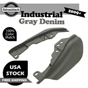 インダストリアルグレーデニムミッドフレームエアディフレクターヒートシールドは09年以降のハーレーに適合 Industrial Gray Denim Mid Frame Air Deflector Heat Shield Fits 09+ Harley 【並行輸入品】