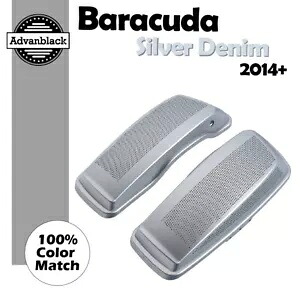 BARRACUDA シルバーデニム デュアル 6x9 スピーカー蓋 ハーレーツーリング FLHR FLHXS FLTRX 用 BARRACUDA SILVER DENIM Dual 6x9 Speaker Lids For Harley Touring FLHR FLHXS FLTRX 【並行輸入品】