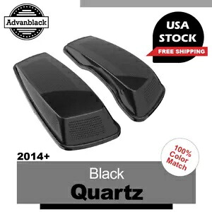 ブラッククォーツデュアル 6x9 スピーカー蓋ハーレーツーリングストリートロードグライド 2014+ Black Quartz Dual 6x9 Speaker Lids For Harley Touiring Street Road Glide 2014+ 【並行輸入品】