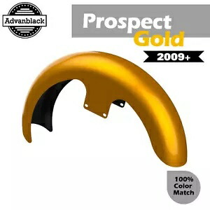 PROSPECT ゴールド Advanblack 21 インチ リビール ラッパー ハガー フロントフェンダー 09+ ハーレー用 PROSPECT GOLD Advanblack 21\