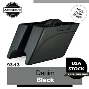 デニムブラック拡張ストレッチサドルバッグボトムスハーレーツーリング 1993-2013 Denim Black Extended Stretched Saddlebags Bottoms For Harley Touring 1993-2013 【並行輸入品】