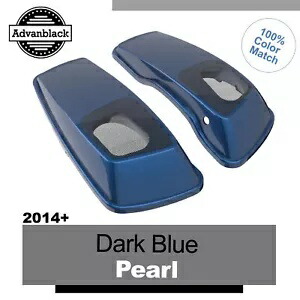 ダークブルーパール 6x9インチ サドルバッグスピーカー蓋 オーディオカバー ハーレーツーリング2014+に適合 DARK BLUE PEARL 6x9\