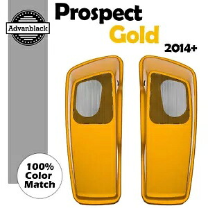 Advanblack プロスペクトゴールドサドルバッグ 6x9 スピーカー蓋オーディオカバーハーレー 2014+ Advanblack Prospect Gold Saddlebag 6x9 Speaker Lids Audio Cover For Harley 2014+ 【並行輸入品】