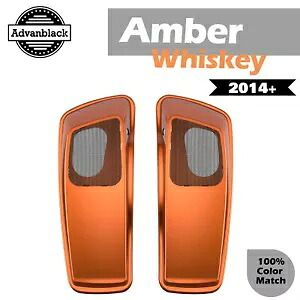 アンバー ウイスキー 6x9 サドルバッグ スピーカー蓋 オーディオ カバー 2014+ ハーレー ツーリング用 Amber Whiskey 6x9 Saddlebag Speaker Lids Audio Cover For 2014+ Harley Touring 【並行輸入品】