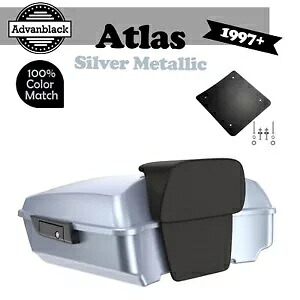 アトラス シルバー メタリック ラッシュモア チョップド ツアー パック ハーレー ツーリング/ソフテイル 97+用 Atlas Silver Metallic Rushmore Chopped Tour Pack For Harley Touring/Softail 97+ 【並行輸入品】