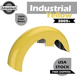 Advanblack インダストリアル イエロー 19 インチ リビール ラッパー ハガー フロント フェンダー ハーレー用 Advanblack Industrial Yellow 19'' Reveal Wrapper Hugger Front Fender For Harley 【並行輸入品】