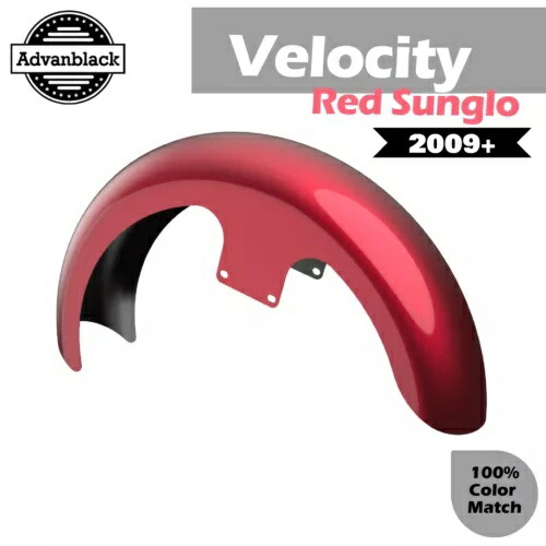 VELOCITY RED SUNGLO 21 インチ リビール ラッパー ハガー フロントフェンダー 09+ ハーレー用 VELOCITY RED SUNGLO 21\