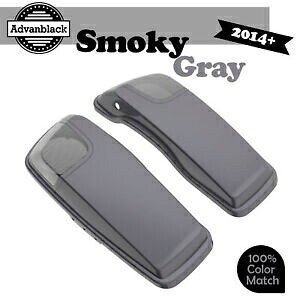Advanblack スモーキーグレー 5x7 サドルバッグ スピーカー蓋 オーディオカバー ハーレー 2014+ に適合 Advanblack Smoky Gray 5x7 Saddlebag Speaker Lids Audio Cover Fits Harley 2014+ 【並行輸入品】