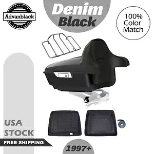 デニム/マットブラック キングツアーパックパック ハーレーツーリング FLHR FLHXS FLTRX 1997+用 Denim/Matte Black King Tour Pack Pak For Harley Touring FLHR FLHXS FLTRX 1997+ 【並行輸入品】