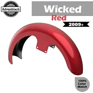 Advanblack ウィキッド レッド 21 インチ リビール ラッパー ハガー フロントフェンダー 09up ハーレー用 Advanblack Wicked Red 21\