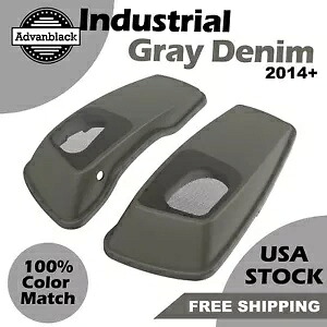インダストリアルグレーデニム 6x9 インチサドルバッグスピーカー蓋はハーレーツーリング 2014+ に適合 Industrial Gray Denim 6x9\