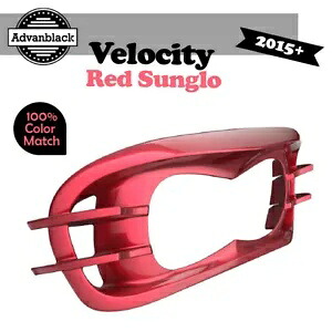 ハーレーロードグライド FLTRX 2015+ Advanblack ヘッドライトベゼル VELOCITY RED SUNGLO 用 For Harley Road Glide FLTRX 2015+ Advanblack Headlight Bezel VELOCITY RED SUNGLO 【並行輸入品】